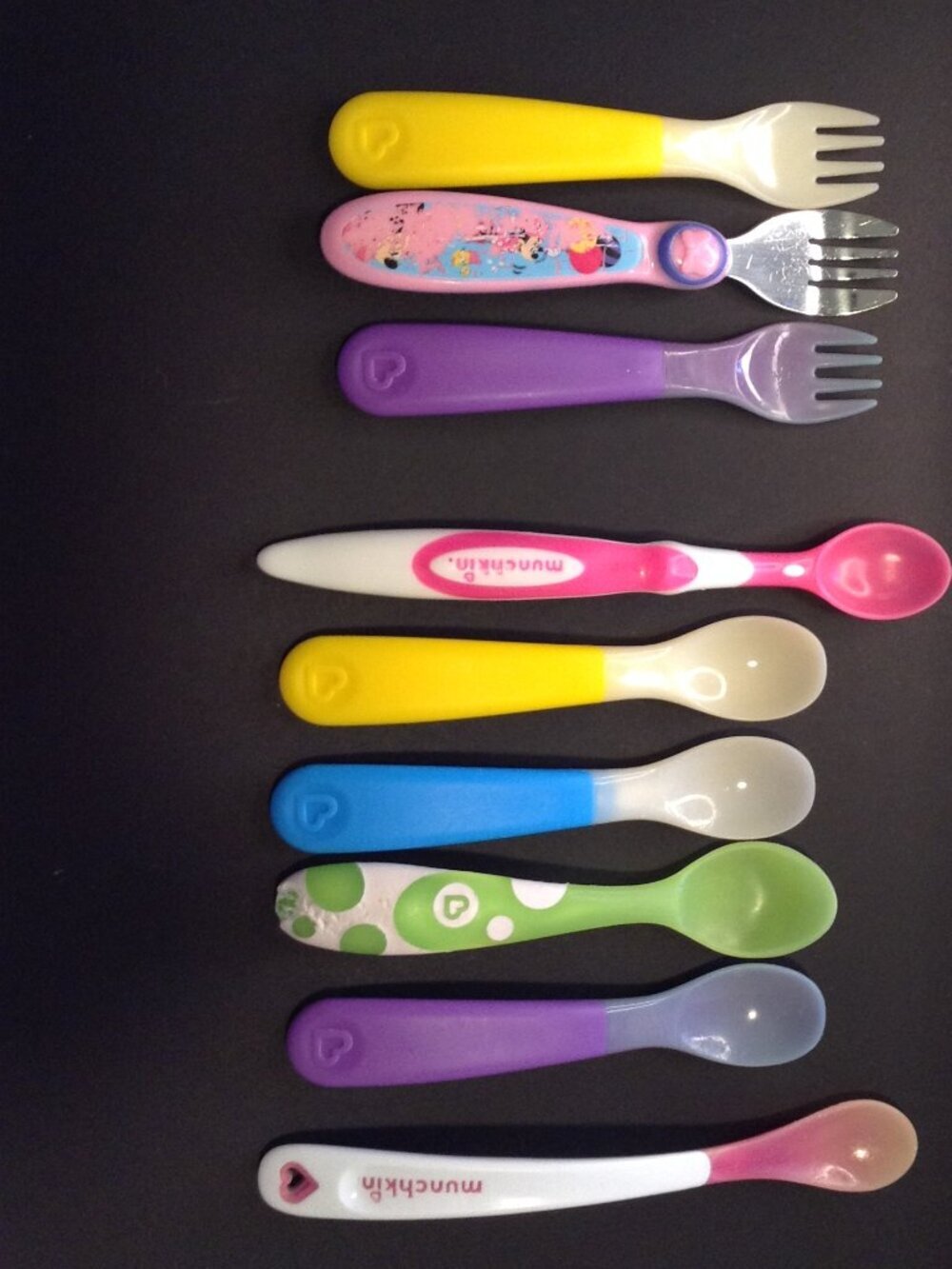 Classic Munchkins Plastic lot of reusable Utensils Babycore Nostalgic Washable